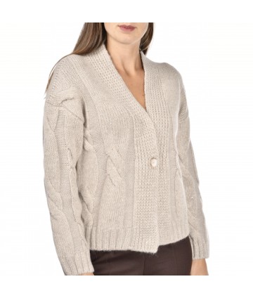 CARDIGAN A TRECCE VANISE' -...